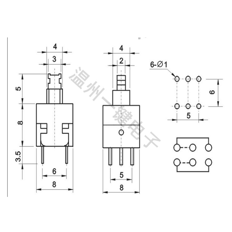 10 Uds KFT-8.0A 8,0x8,0mm 6pin - Power Tools Kft reseña y precio